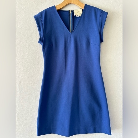 Kate Spade New York Ponte Knit A-line V-Neck Exposed Back Zip Dress Size 2 - Picture 4 of 7